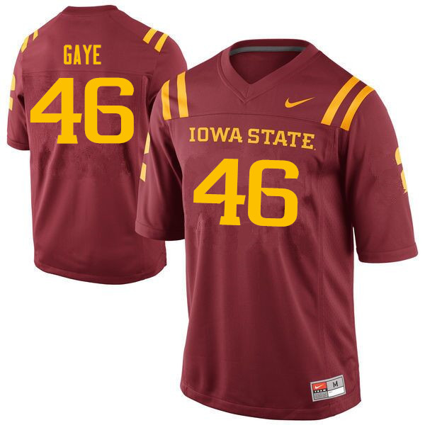 Men #46 Answer Gaye Iowa State Cyclones College Football Jerseys Sale-Cardinal